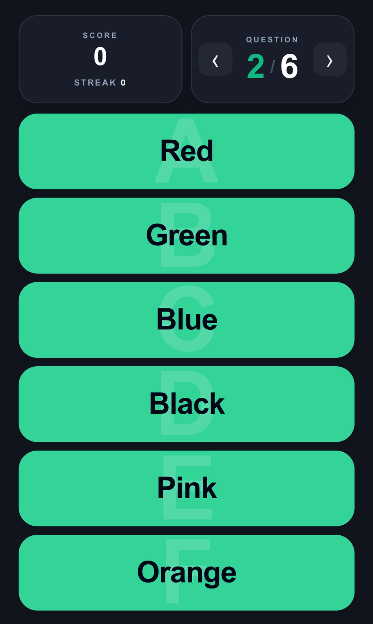 PlayAlong interactive quiz player displayed on a mobile phone